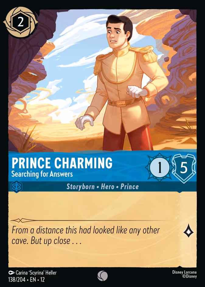 Prince Charming - Searching for Answers — Wilds Unknown #138 (Disney Lorcana card)