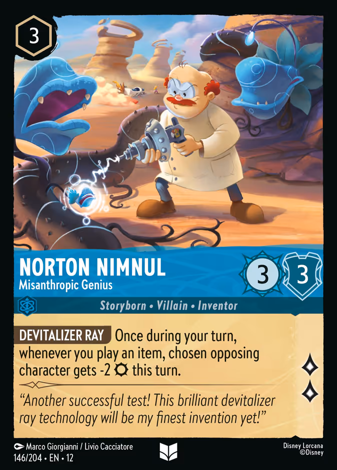 Norton Nimnul - Misanthropic Genius — Wilds Unknown #146 (Disney Lorcana card)