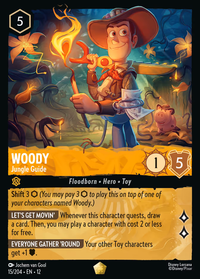 Woody - Jungle Guide — Wilds Unknown #15 (Disney Lorcana card)
