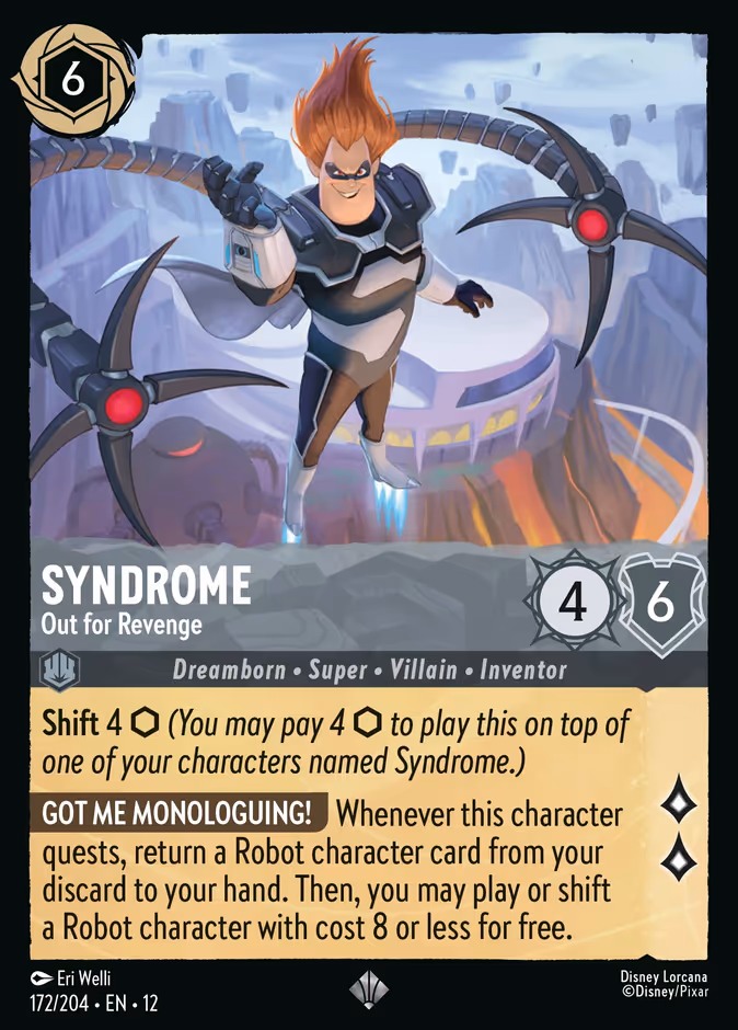 Syndrome - Out for Revenge — Wilds Unknown #172 (Disney Lorcana card)