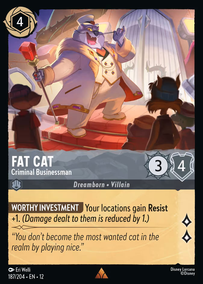 Fat Cat - Criminal Businessman — Wilds Unknown #187 (Disney Lorcana card)