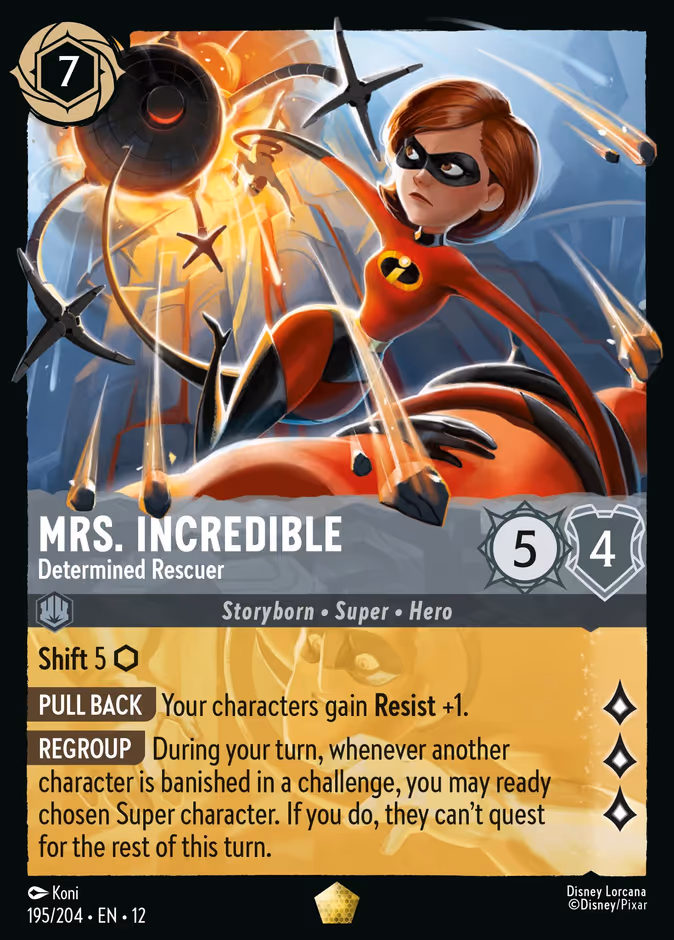 Mrs. Incredible - Determined Rescuer — Wilds Unknown #195 (Disney Lorcana card)