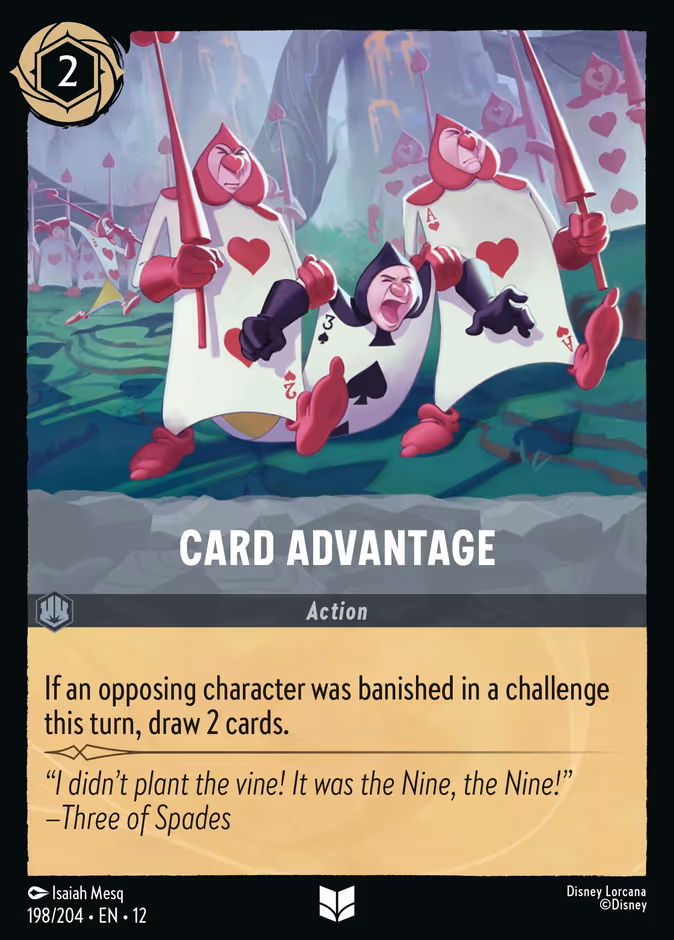Card Advantage — Wilds Unknown #198 (Disney Lorcana card)