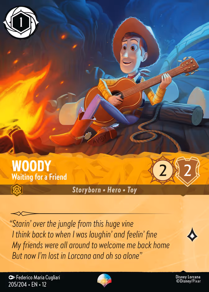 Woody - Waiting for a Friend — Wilds Unknown #205 (Disney Lorcana card)
