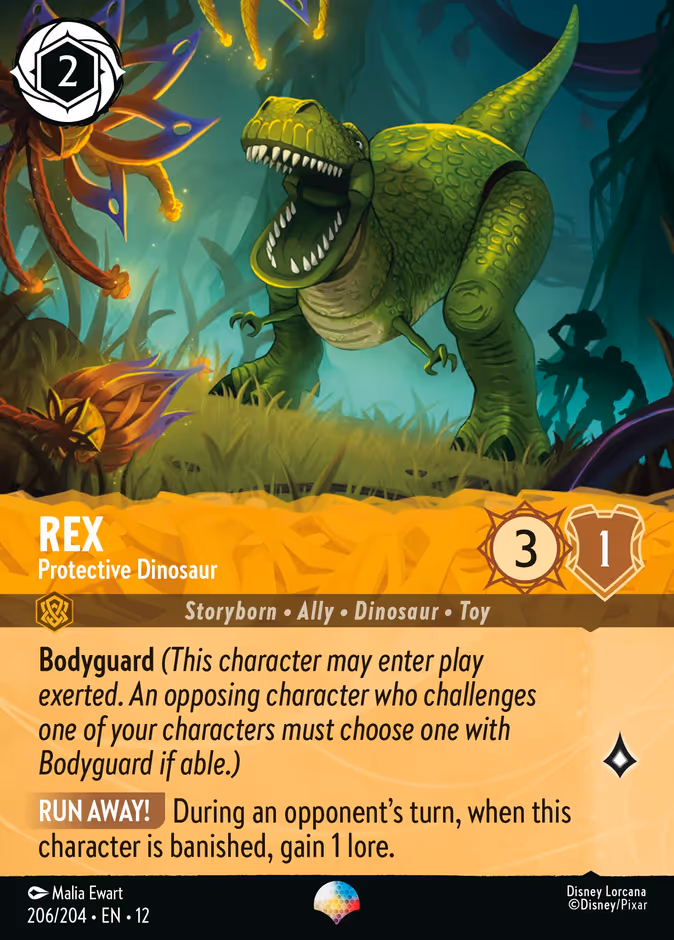 Rex - Protective Dinosaur — Wilds Unknown #206 (Disney Lorcana card)