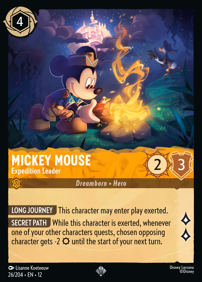 Mickey Mouse - Expedition Leader — Wilds Unknown #26 (Disney Lorcana card)