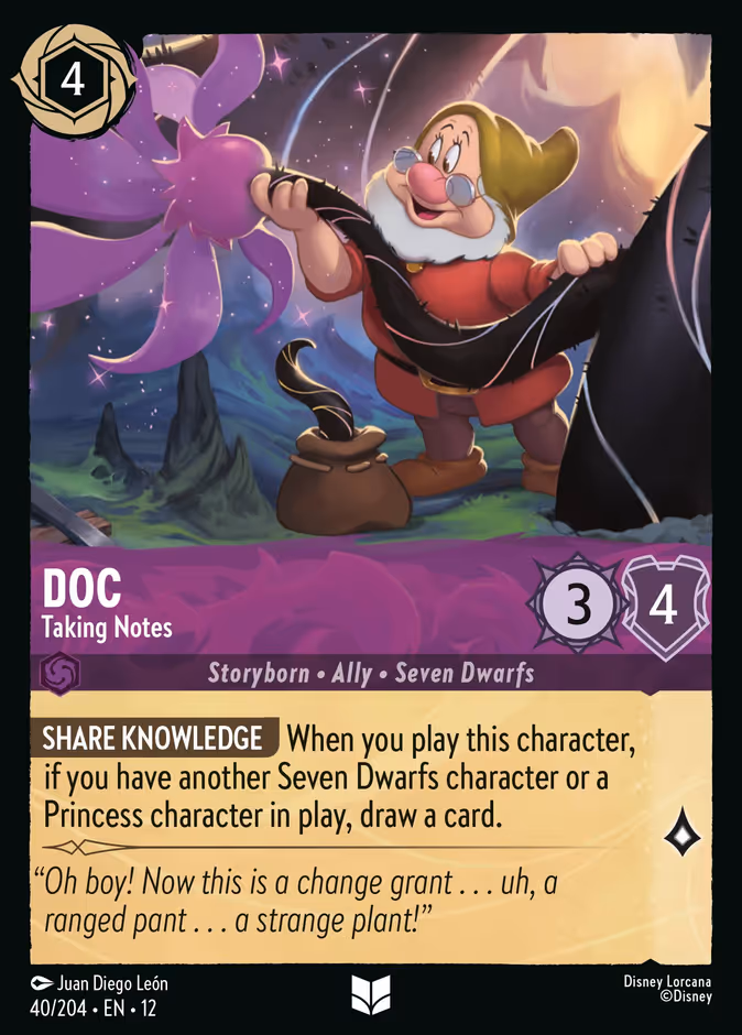 Doc - Taking Notes — Wilds Unknown #40 (Disney Lorcana card)