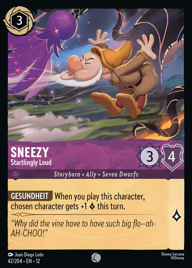 Sneezy - Startlingly Loud — Wilds Unknown #42 (Disney Lorcana card)
