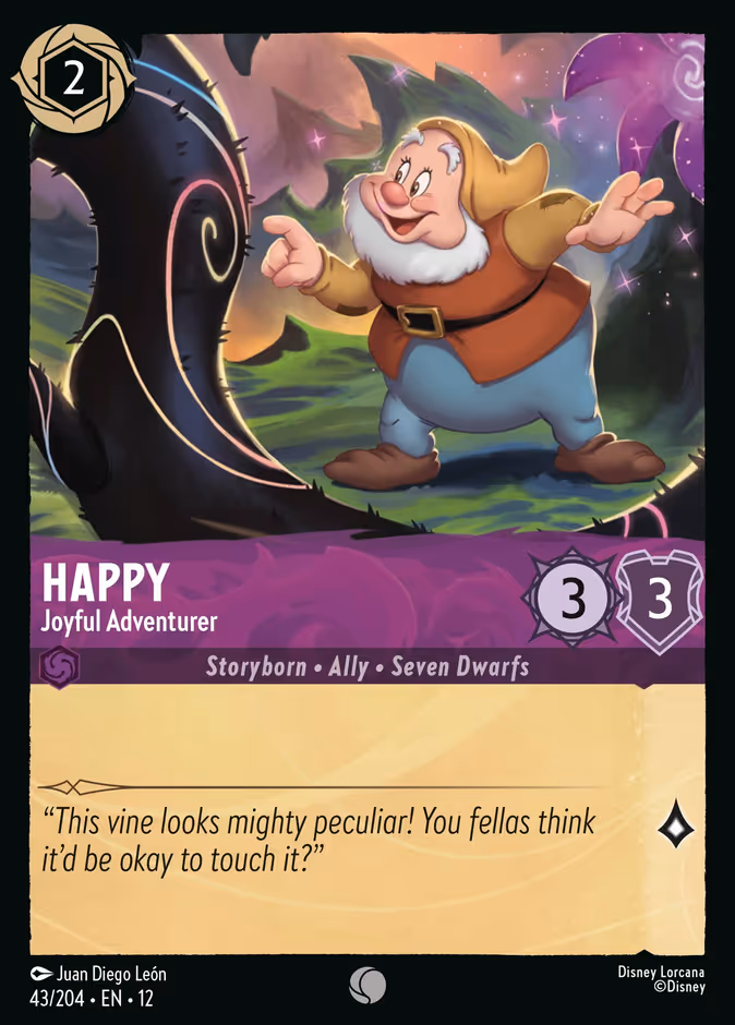 Happy - Joyful Adventurer — Wilds Unknown #43 (Disney Lorcana card)
