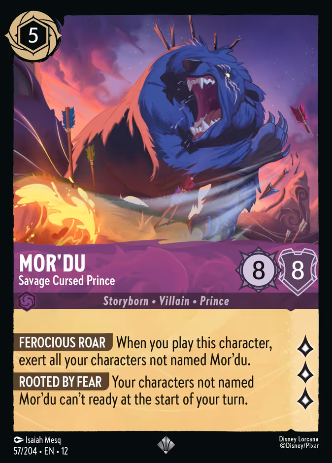 Mor'du - Savage Cursed Prince — Wilds Unknown #57 (Disney Lorcana card)
