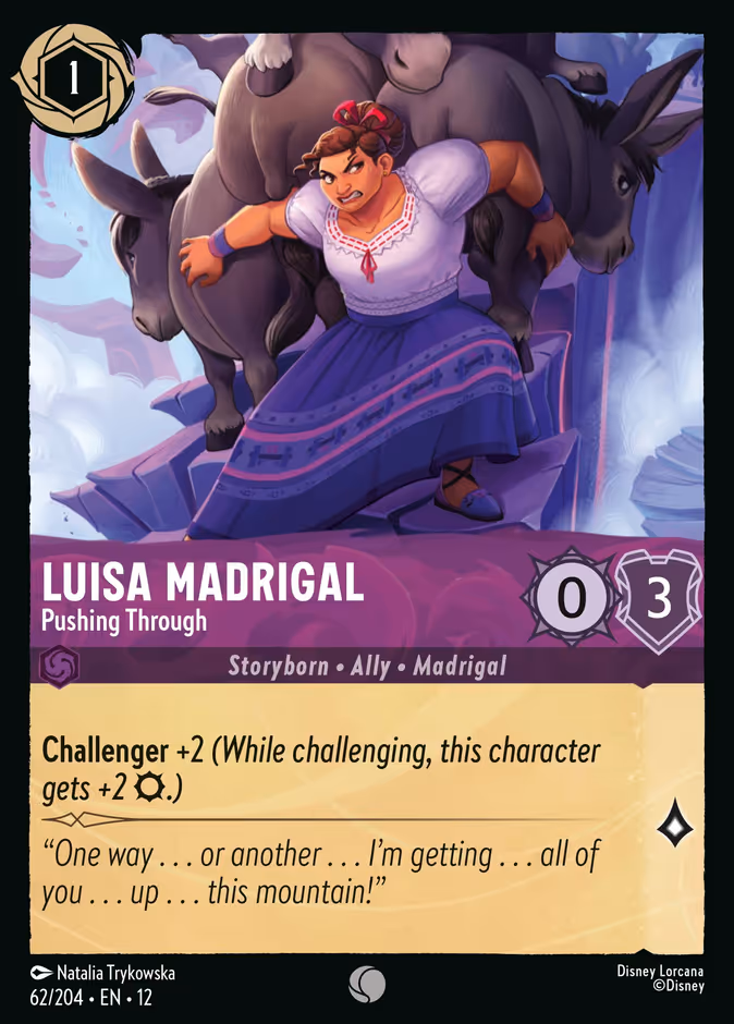 Luisa Madrigal - Pushing Through — Wilds Unknown #62 (Disney Lorcana card)