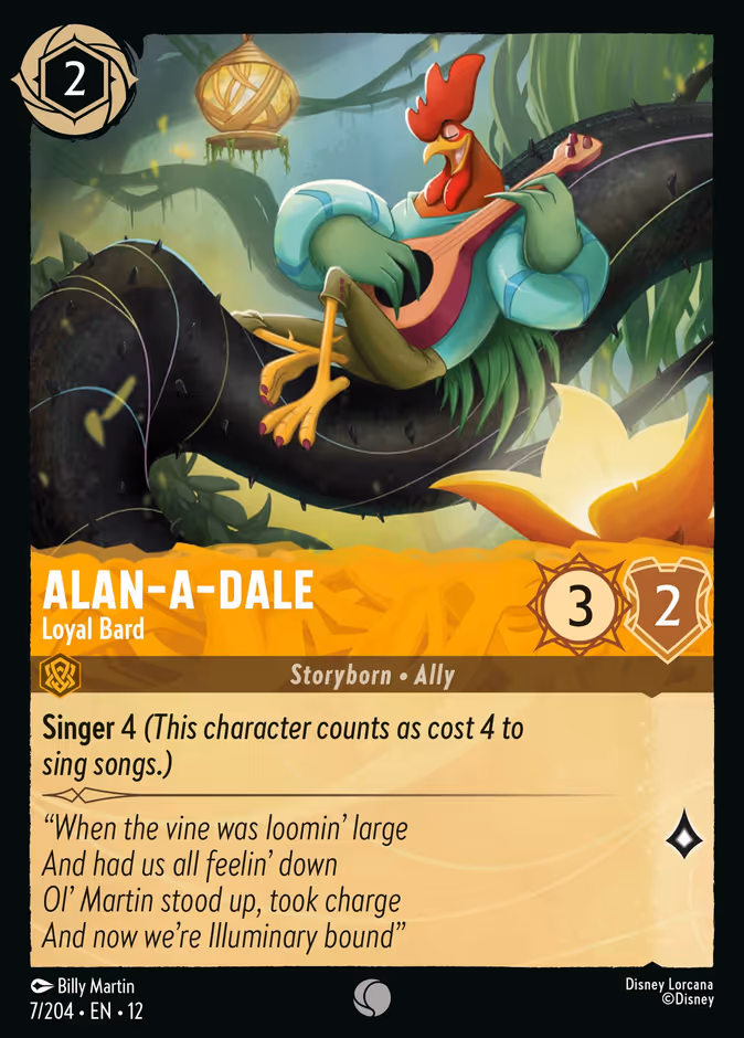 Alan-a-Dale - Loyal Bard — Wilds Unknown #7 (Disney Lorcana card)