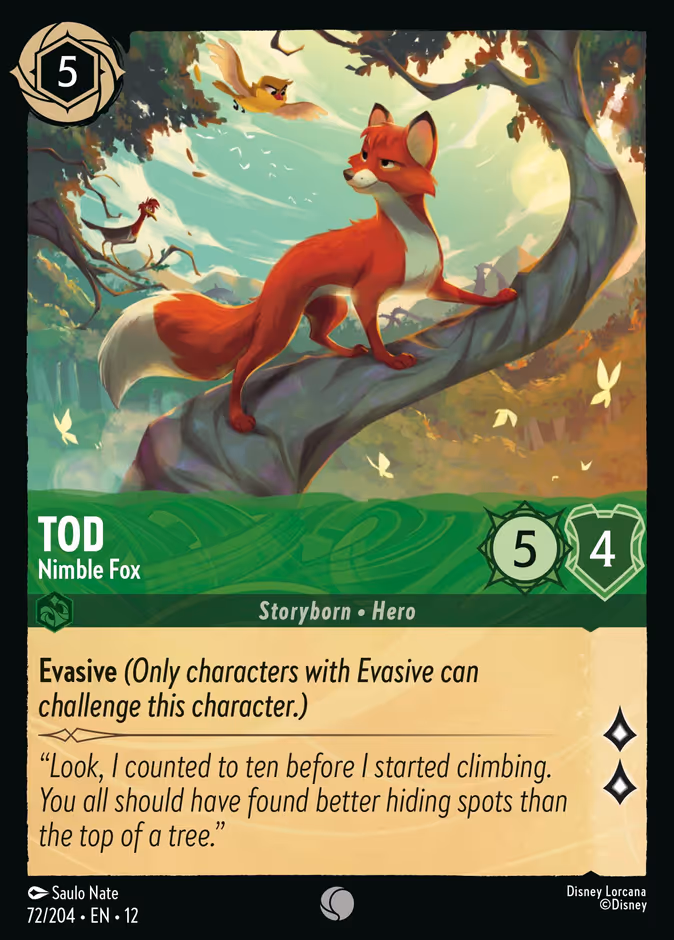 Tod - Nimble Fox — Wilds Unknown #72 (Disney Lorcana card)
