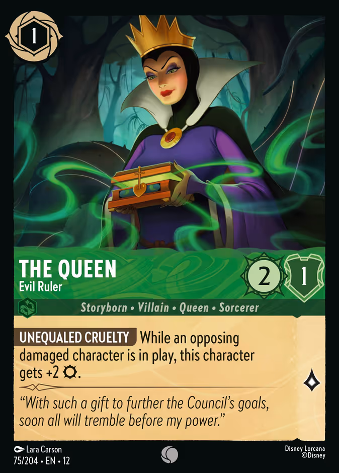 The Queen - Evil Ruler — Wilds Unknown #75 (Disney Lorcana card)
