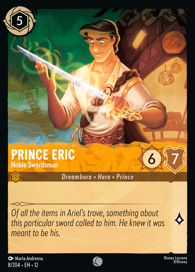 Prince Eric - Noble Swordsman — Wilds Unknown #8 (Disney Lorcana card)