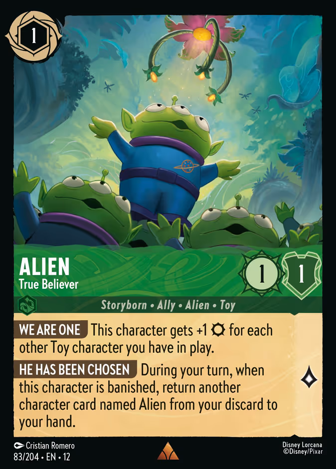Alien - True Believer — Wilds Unknown #83 (Disney Lorcana card)