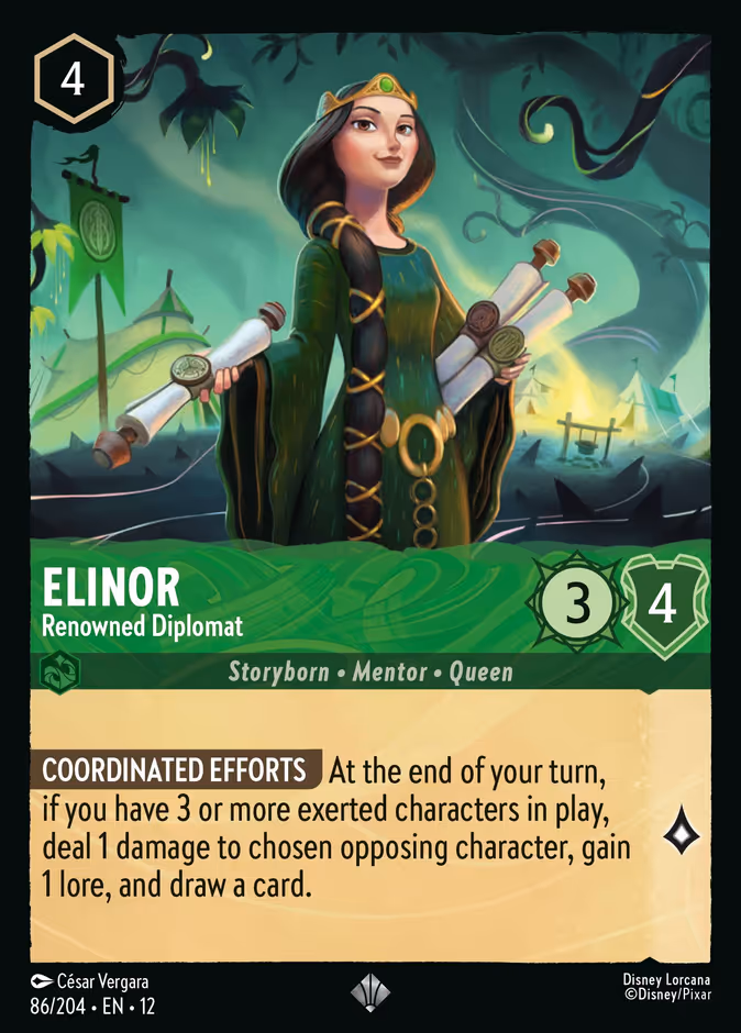 Elinor - Renowned Diplomat — Wilds Unknown #86 (Disney Lorcana card)