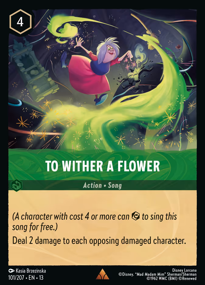 To Wither a Flower — Attack of the Vine! #101 (Disney Lorcana card)