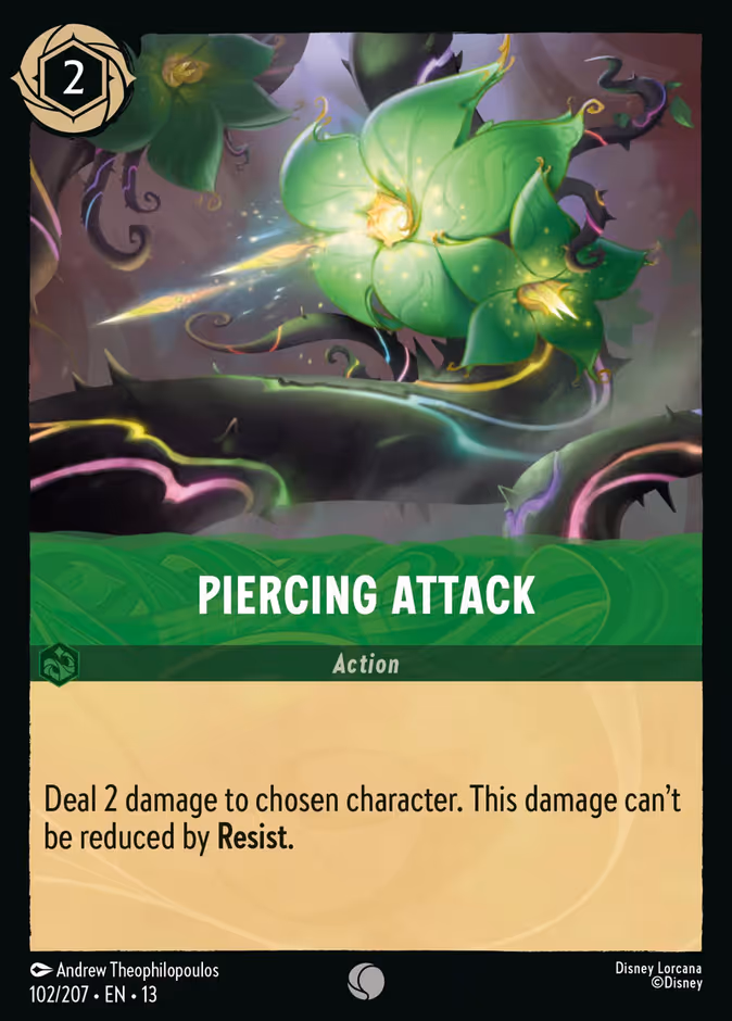 Piercing Attack — Attack of the Vine! #102 (Disney Lorcana card)