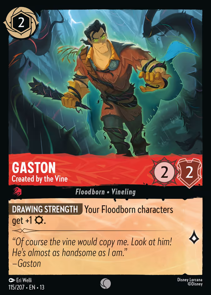 Gaston - Created by the Vine — Attack of the Vine! #115 (Disney Lorcana card)