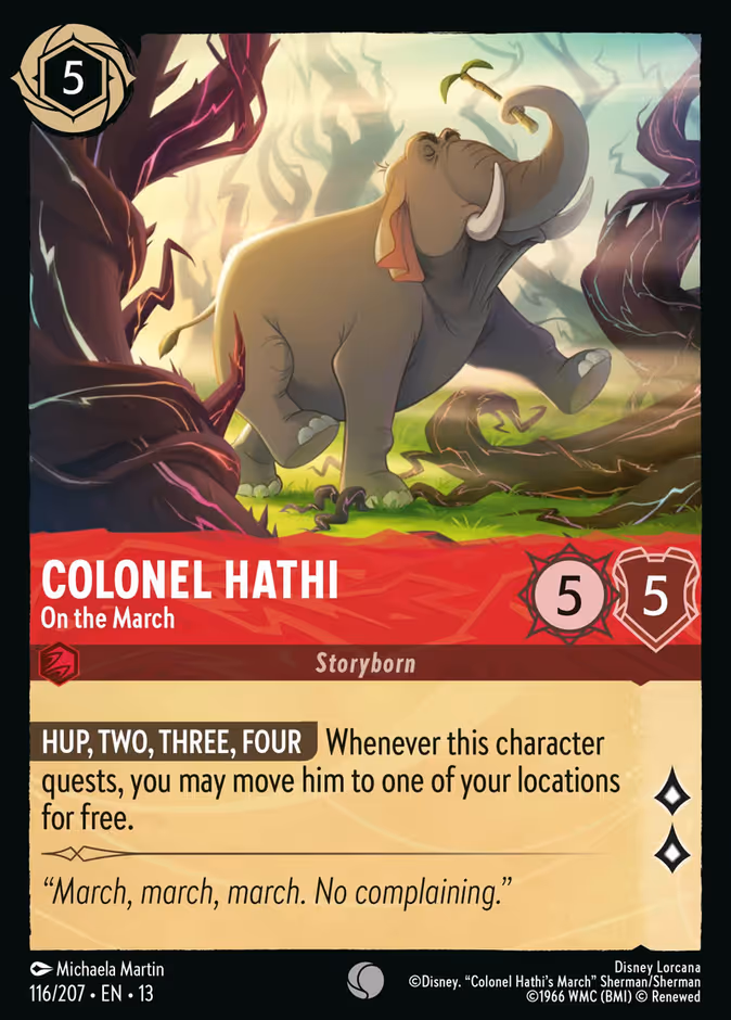 Colonel Hathi - On the March — Attack of the Vine! #116 (Disney Lorcana card)