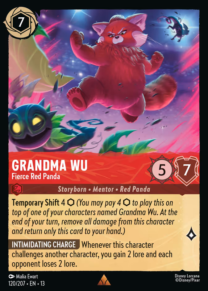 Grandma Wu - Fierce Red Panda — Attack of the Vine! #120 (Disney Lorcana card)