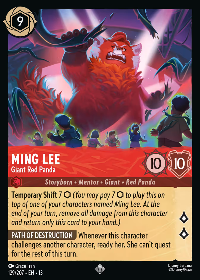 Ming Lee - Giant Red Panda — Attack of the Vine! #129 (Disney Lorcana card)