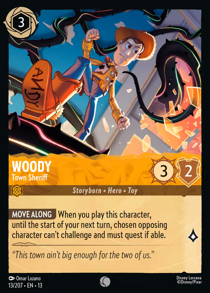 Woody - Town Sheriff — Attack of the Vine! #13 (Disney Lorcana card)