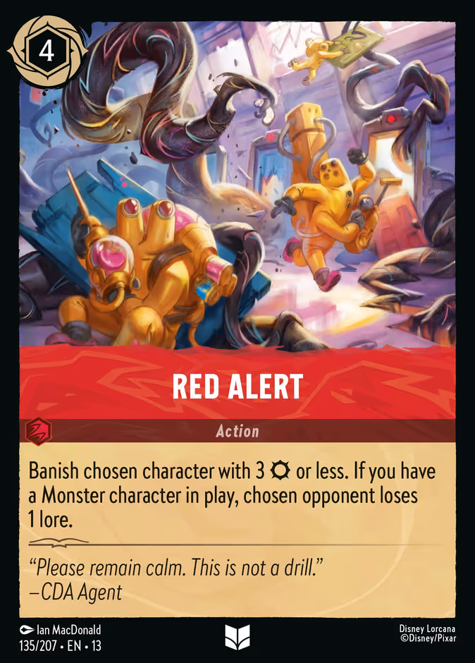 Red Alert — Attack of the Vine! #135 (Disney Lorcana card)