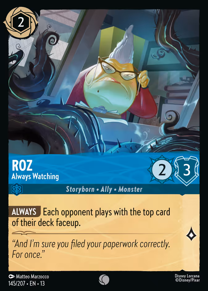 Roz - Always Watching — Attack of the Vine! #145 (Disney Lorcana card)