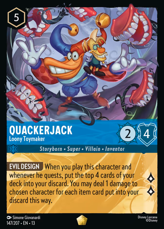 Quackerjack - Loony Toymaker — Attack of the Vine! #147 (Disney Lorcana card)
