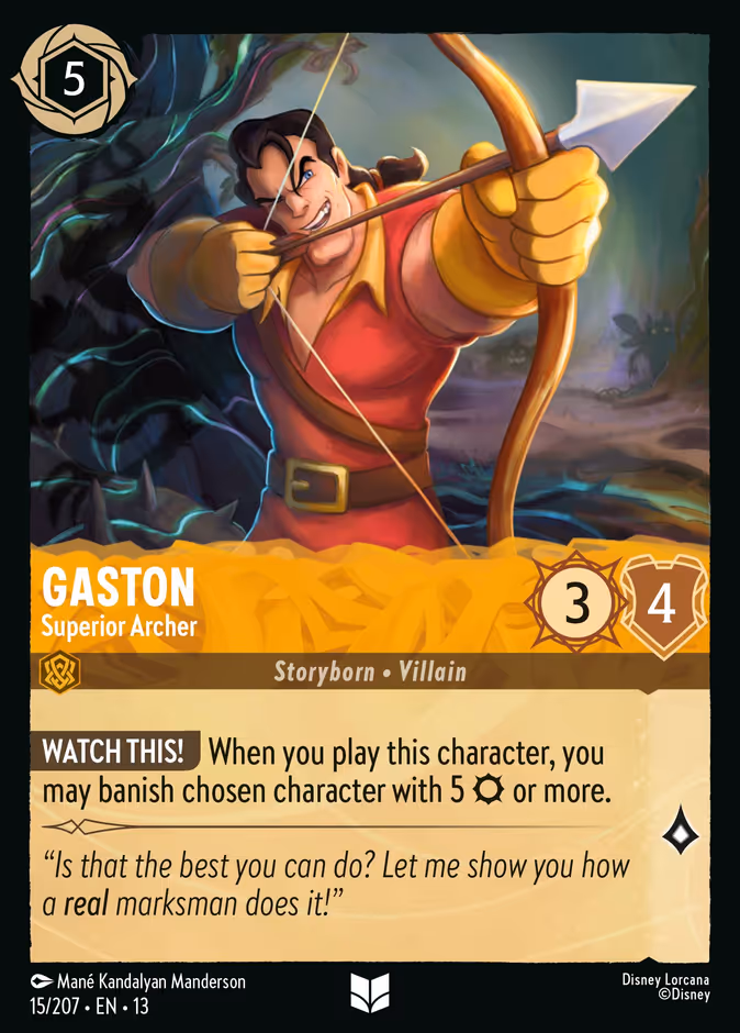 Gaston - Superior Archer — Attack of the Vine! #15 (Disney Lorcana card)