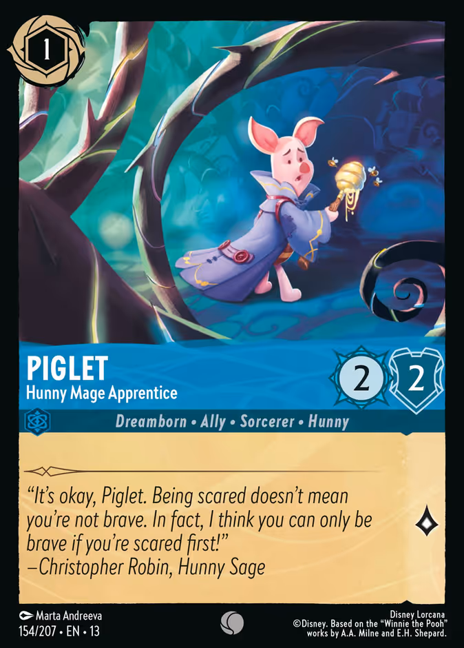 Piglet - Hunny Mage Apprentice — Attack of the Vine! #154 (Disney Lorcana card)