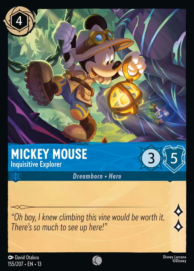 Mickey Mouse - Inquisitive Explorer — Attack of the Vine! #155 (Disney Lorcana card)