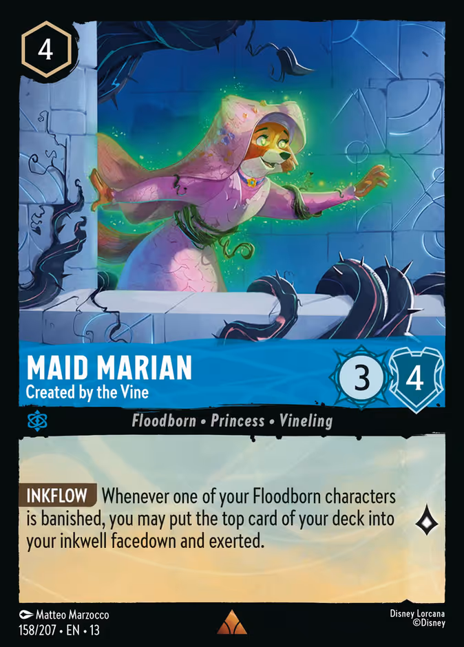 Maid Marian - Created by the Vine — Attack of the Vine! #158 (Disney Lorcana card)