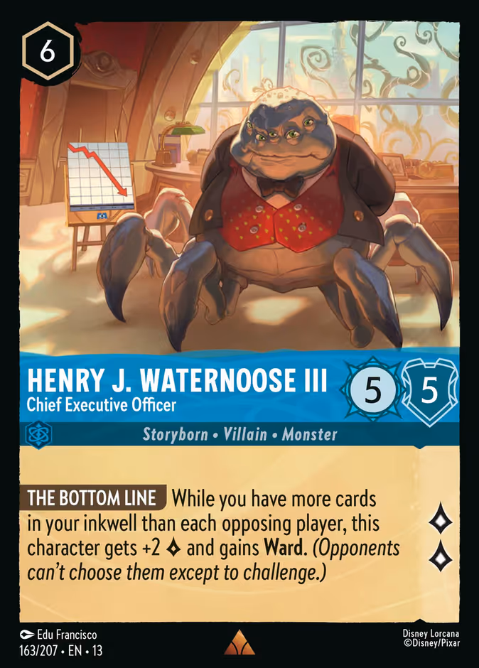 Henry J. Waternoose III - Chief Executive Officer — Attack of the Vine! #163 (Disney Lorcana card)