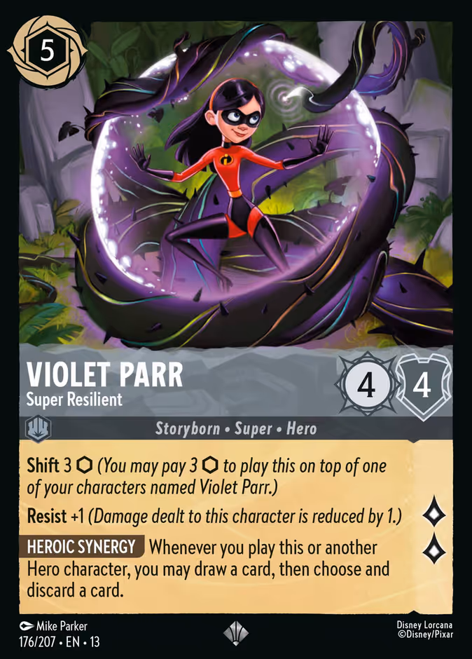 Violet Parr - Super Resilient — Attack of the Vine! #176 (Disney Lorcana card)