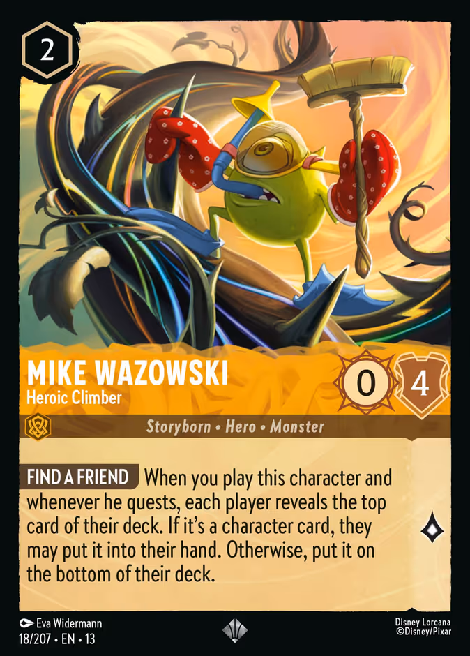 Mike Wazowski - Heroic Climber — Attack of the Vine! #18 (Disney Lorcana card)