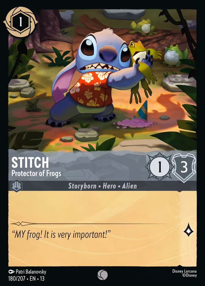 Stitch - Protector of Frogs — Attack of the Vine! #180 (Disney Lorcana card)