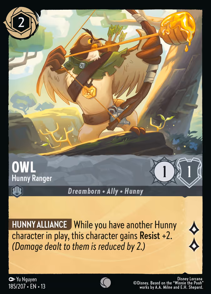 Owl - Hunny Ranger — Attack of the Vine! #185 (Disney Lorcana card)