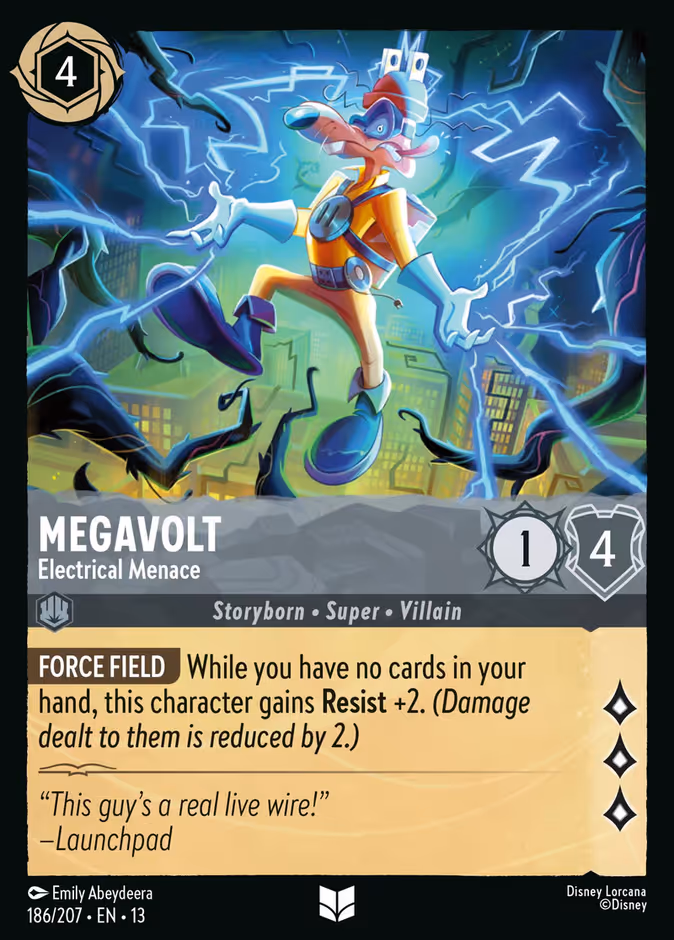 Megavolt - Electrical Menace — Attack of the Vine! #186 (Disney Lorcana card)
