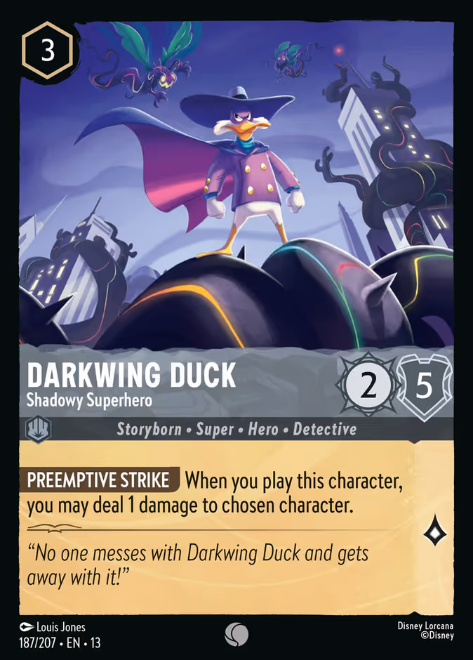 Darkwing Duck - Shadowy Superhero — Attack of the Vine! #187 (Disney Lorcana card)