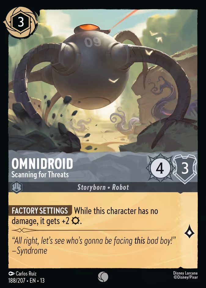 Omnidroid - Scanning for Threats — Attack of the Vine! #188 (Disney Lorcana card)