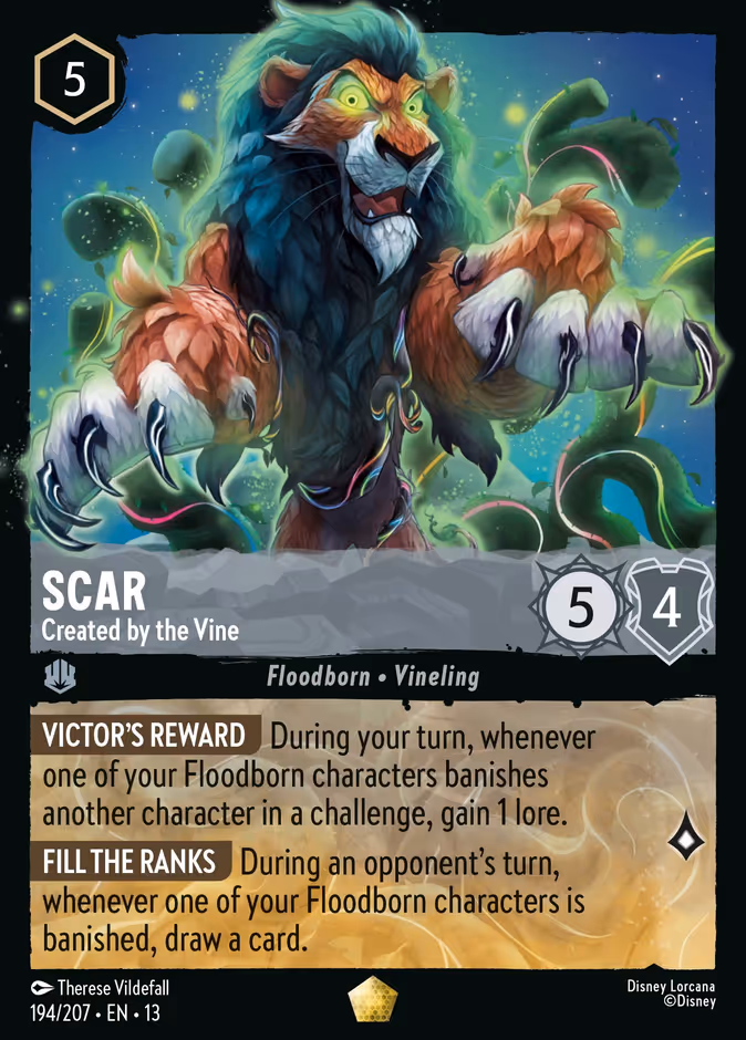 Scar - Created by the Vine — Attack of the Vine! #194 (Disney Lorcana card)