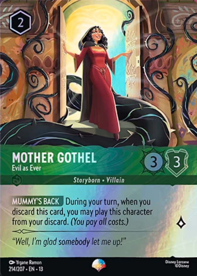 Mother Gothel - Evil as Ever — Attack of the Vine! #214 (Disney Lorcana card)