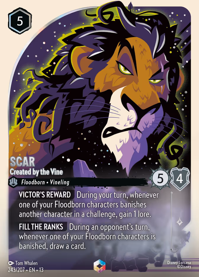 Scar - Created by the Vine — Attack of the Vine! #243 (Disney Lorcana card)