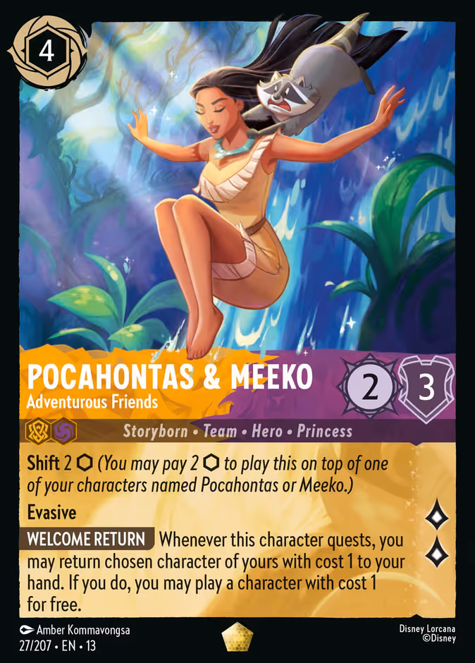 Pocahontas & Meeko - Adventurous Friends — Attack of the Vine! #27 (Disney Lorcana card)