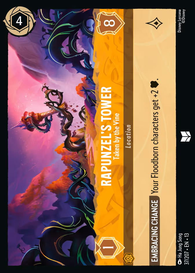 Rapunzel's Tower - Taken by the Vine — Attack of the Vine! #37 (Disney Lorcana card)