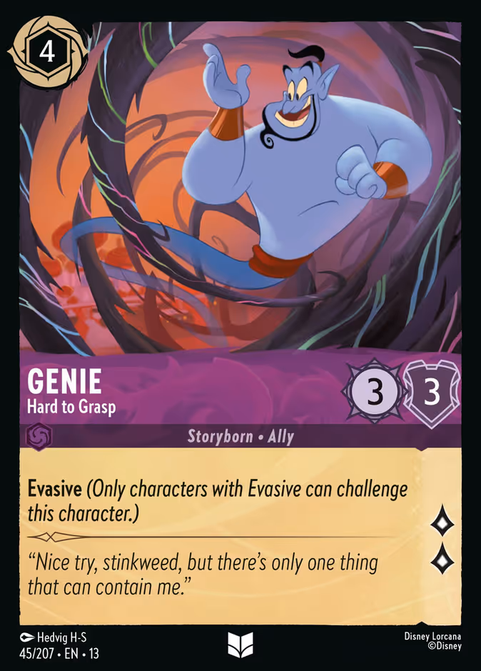 Genie - Hard to Grasp — Attack of the Vine! #45 (Disney Lorcana card)