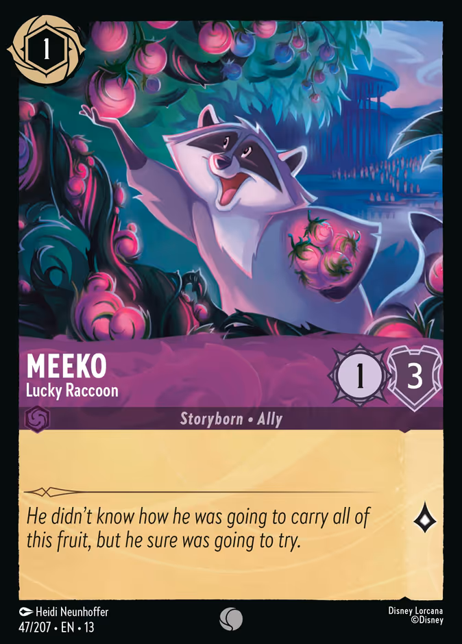 Meeko - Lucky Raccoon — Attack of the Vine! #47 (Disney Lorcana card)